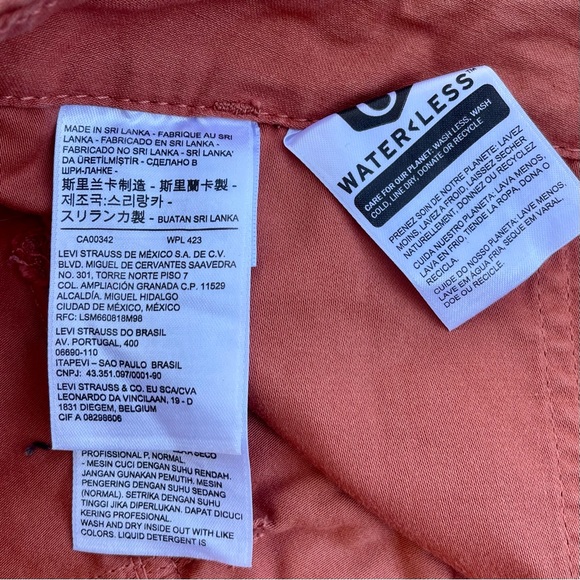 Levi’s Ribcage Straight Ankle Cropped Pant Clay Rust Coral - Picture 6 of 16